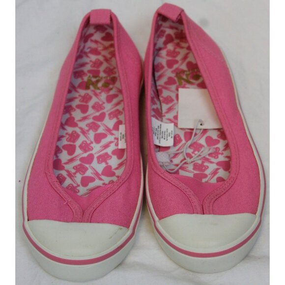 NWT Old Navy Pink Ballet Canvas Sneakers Shoes Slip on Girls sz 2 Late Y2K - Picture 2 of 6